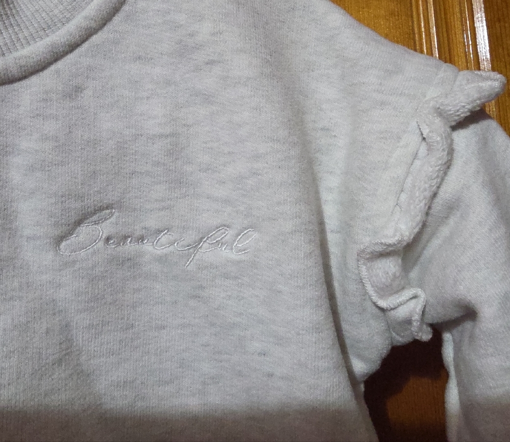 Little Bipsy Light Gray Ruffle Sweatshirt - Picture 3 of 5